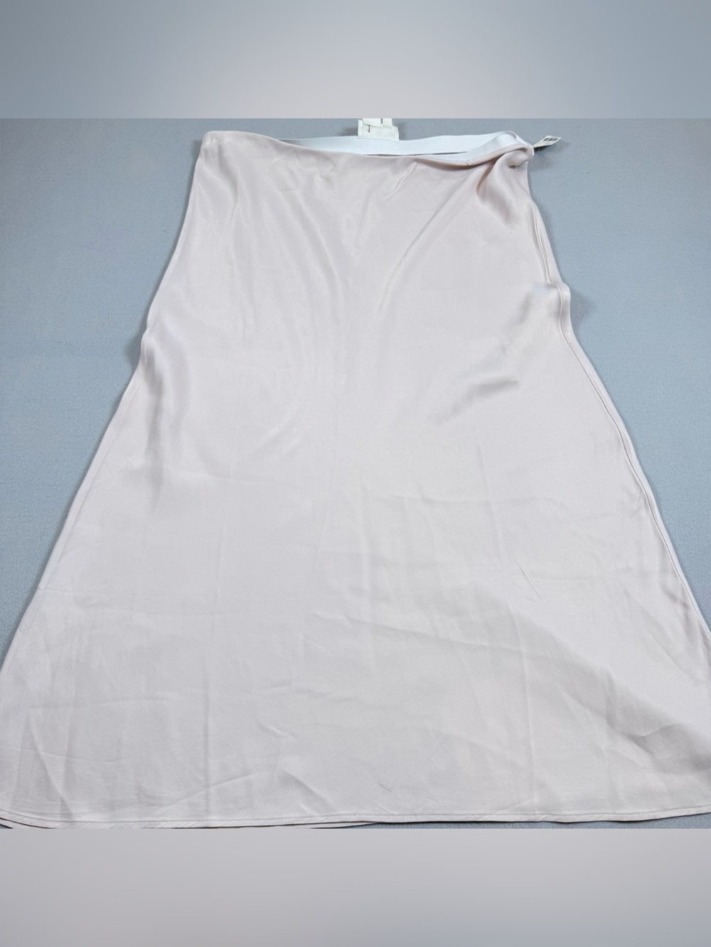 Anthropologie Blush Satin A-Line Midi Skirt Pink Size XL